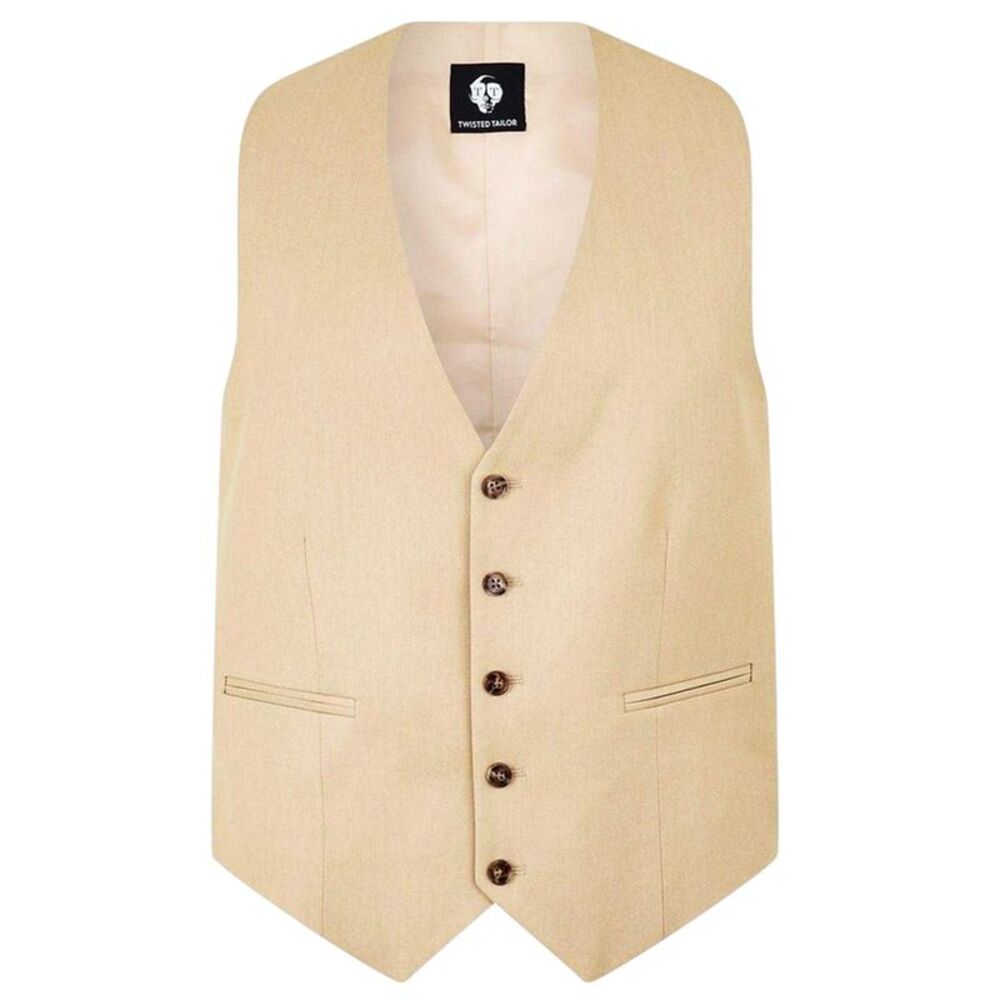 Twisted Tailor Mens Slim Vest / Neutral